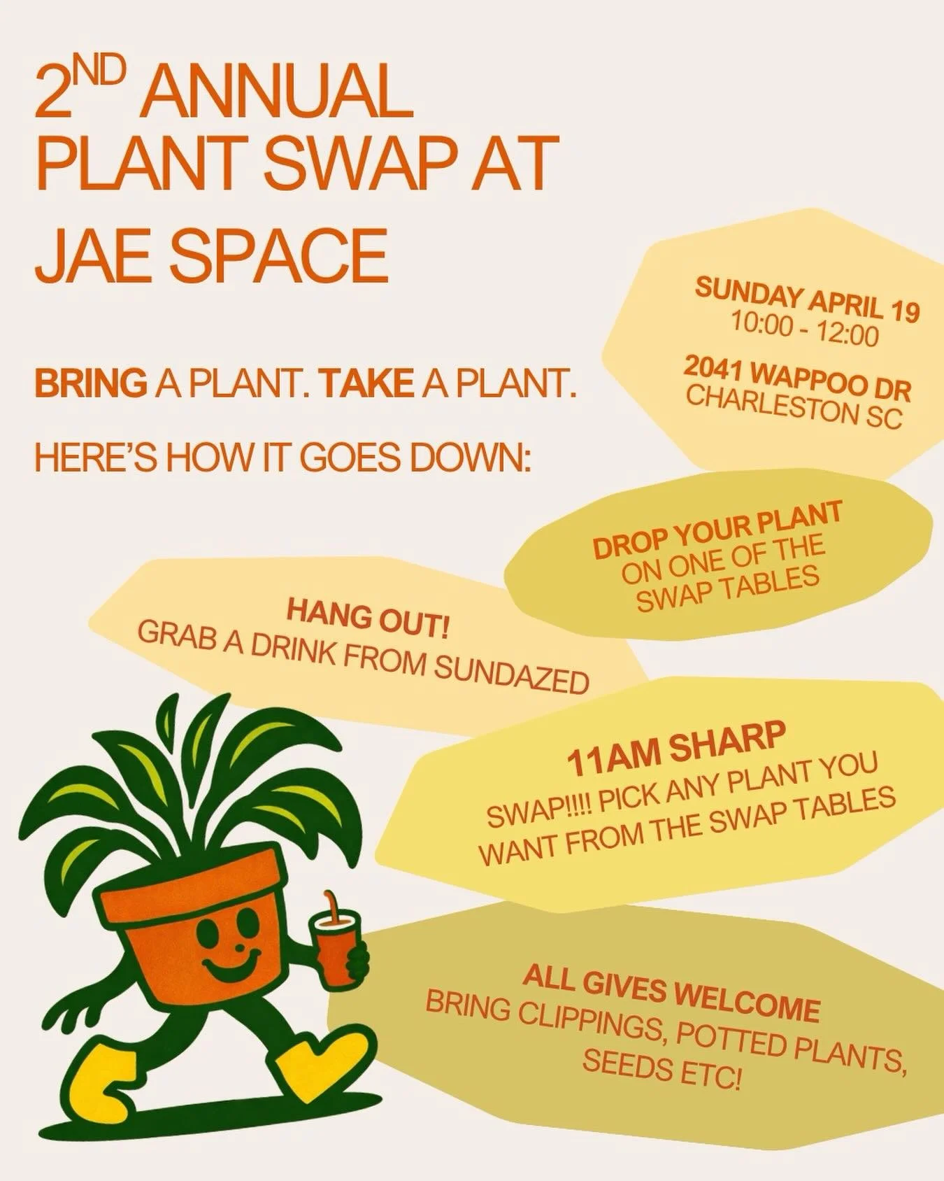 Here&rsquo;s how it goes down!!!
🪴When you arrive, drop your plant off on the designated table. 
-cactus -succulents -outdoor -house
☕️hang out and grab a drink from @sundazed_cafe 
🕚at 11:00 sharp I will announce &ldquo;swap&rdquo;. This is when y