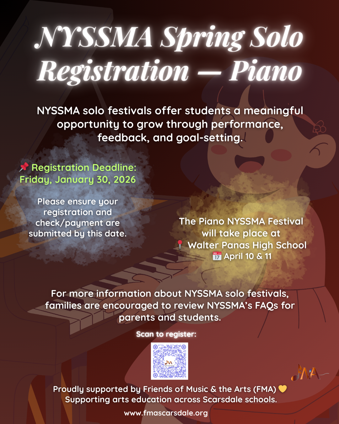 2026 SPRING NYSSMA SOLO FESTIVAL Registration for PIANO