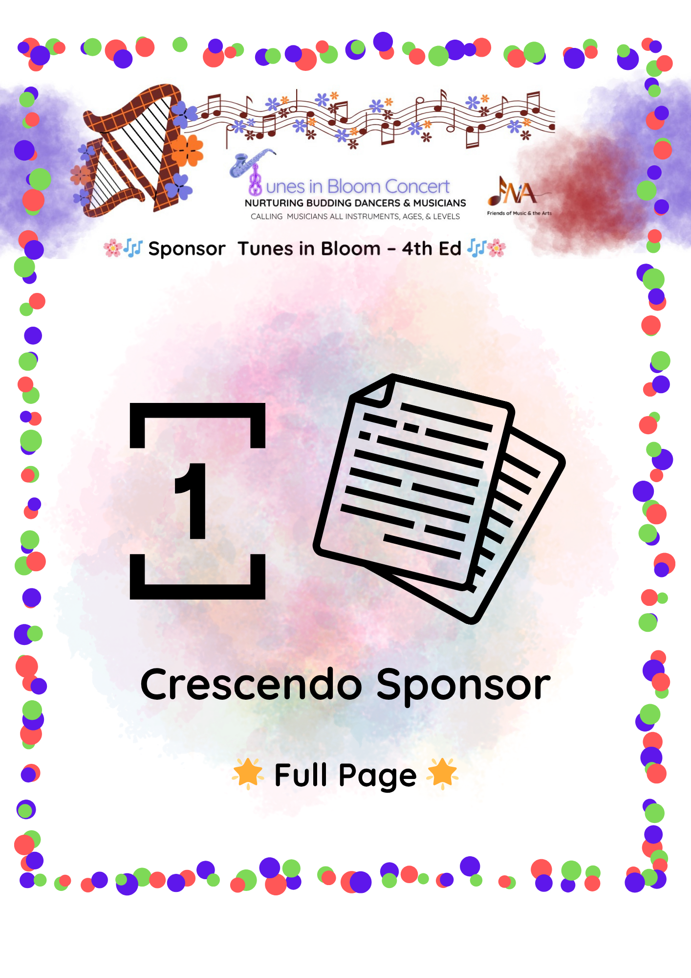 🌟   Tunes in Bloom Concert   🌟 Full Page Program — Crescendo Sponsor