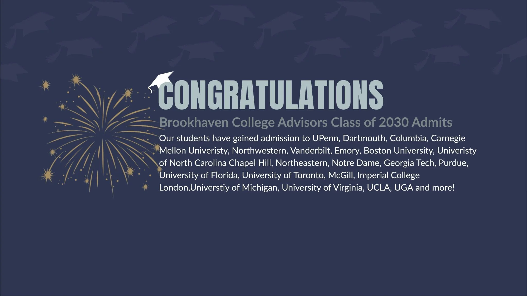 Congratulations to Class of 2029