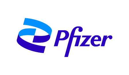 Pfizer logo with blue stylized design