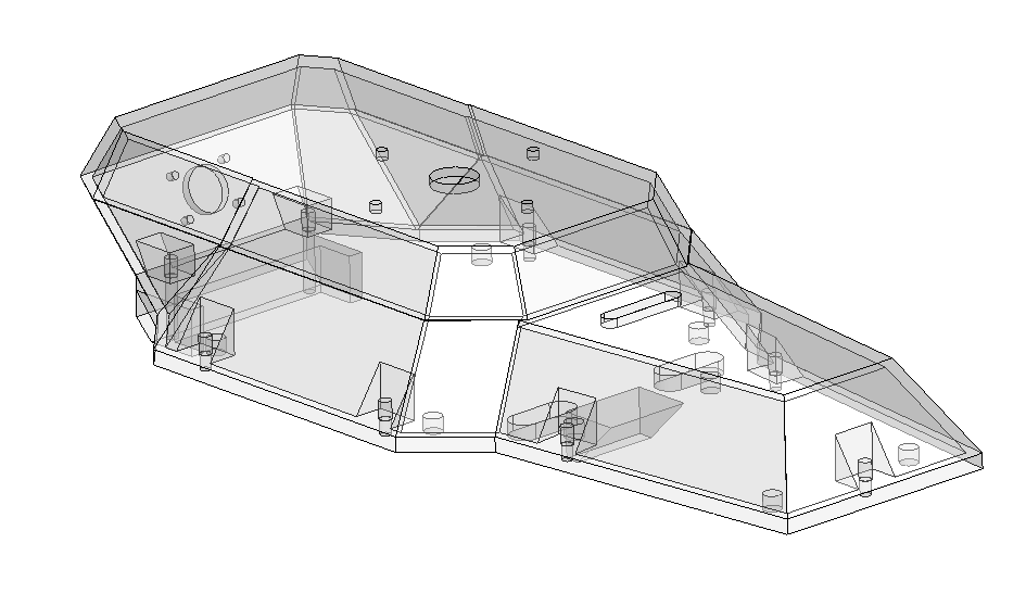 Transparent CAD of drone chassis