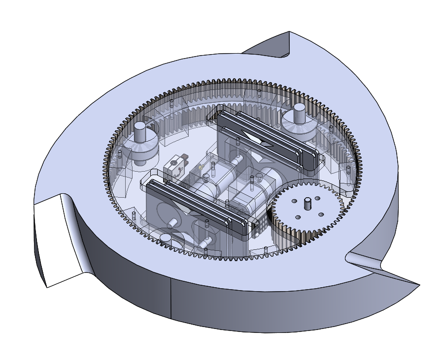 Ohmlatl V1 CAD assembly with transparent chassis
