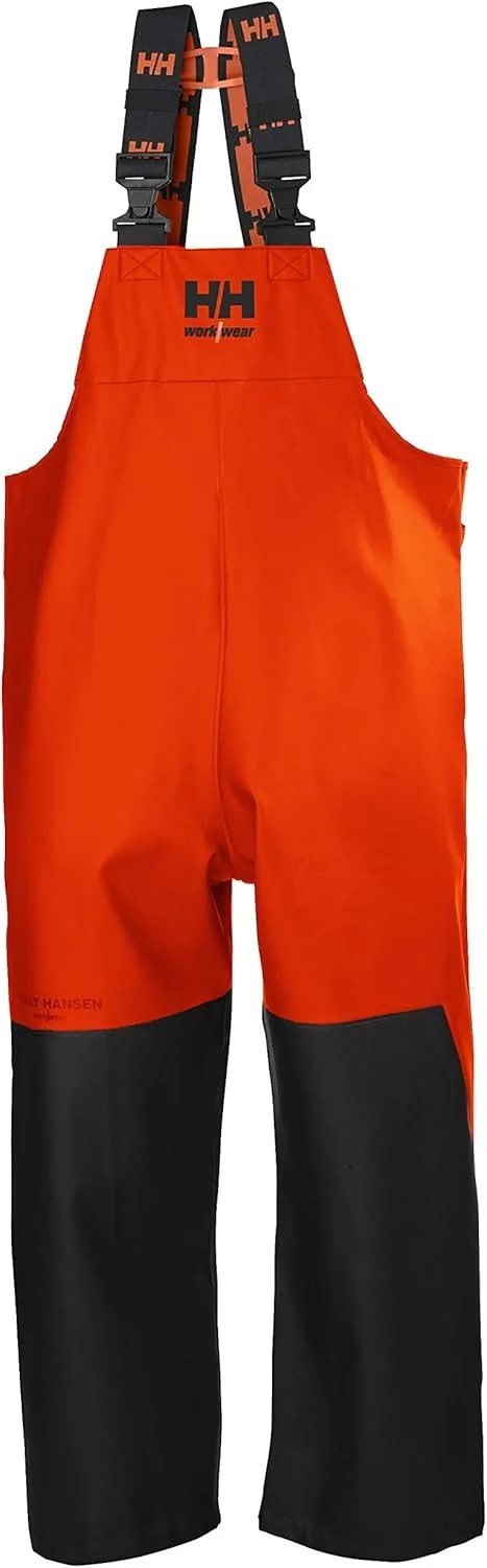Helly Hansen Storm Rain Bib Pants - PVC-Coated Fishing Rain Gear - Waterproof Work Overalls - Adjustable &amp; Gardening Overalls