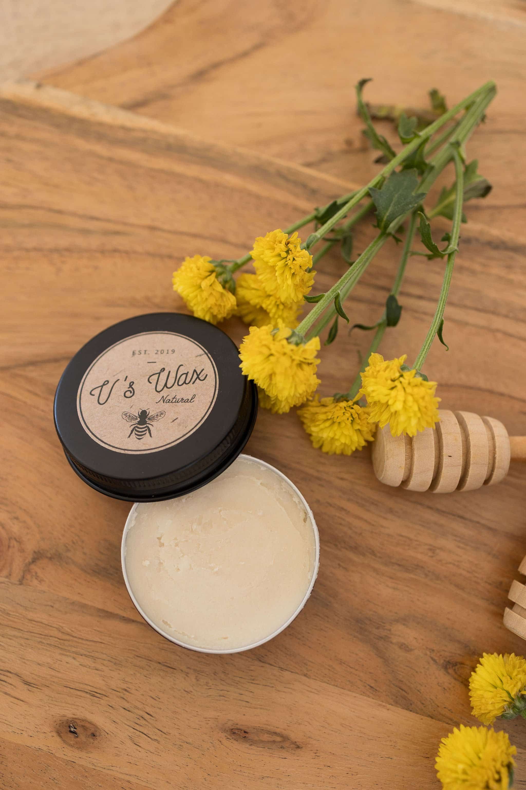Natural Deodorant packaging displayed on a wooden surface
