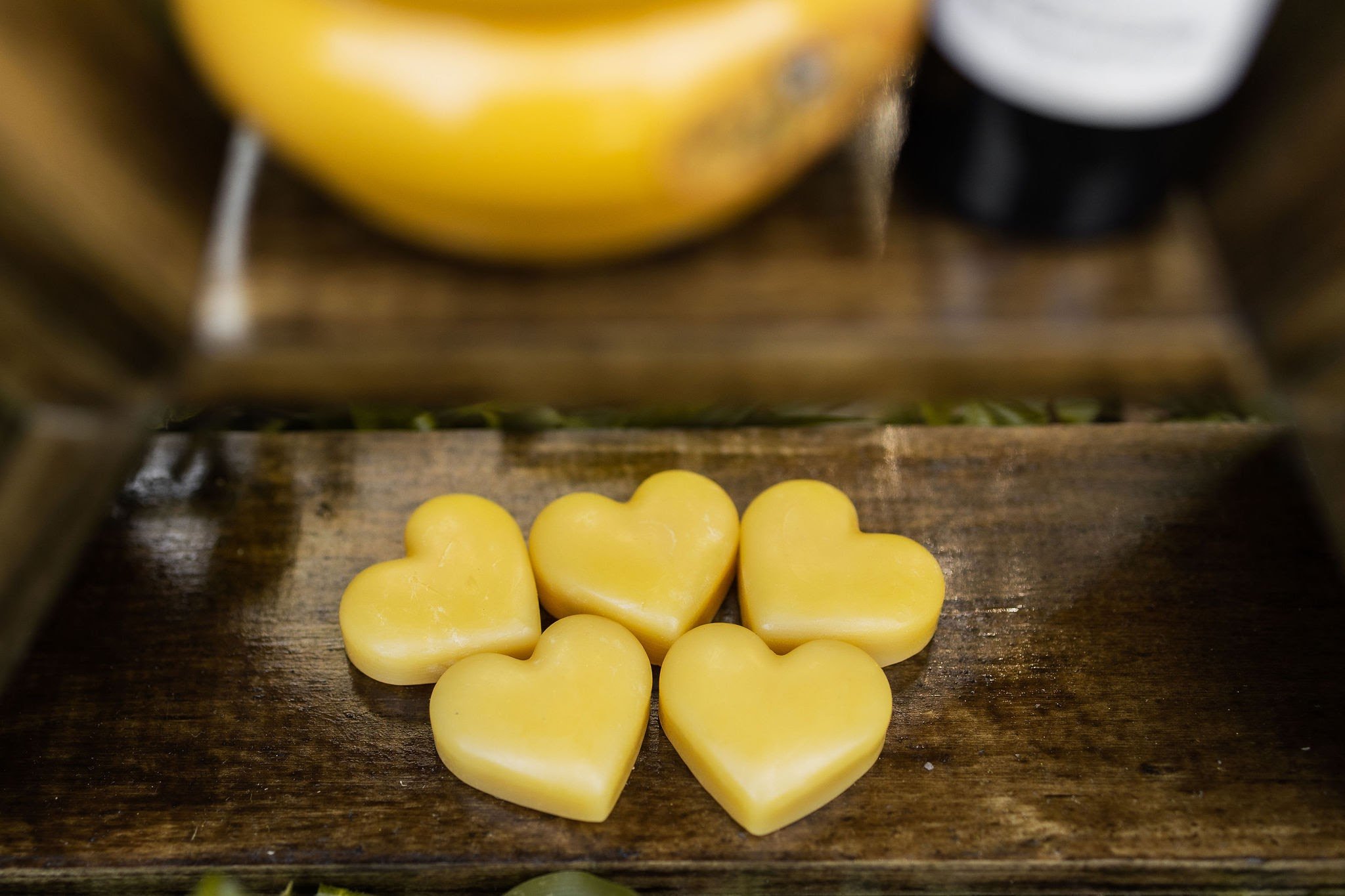 Beeswax melt in heart shape