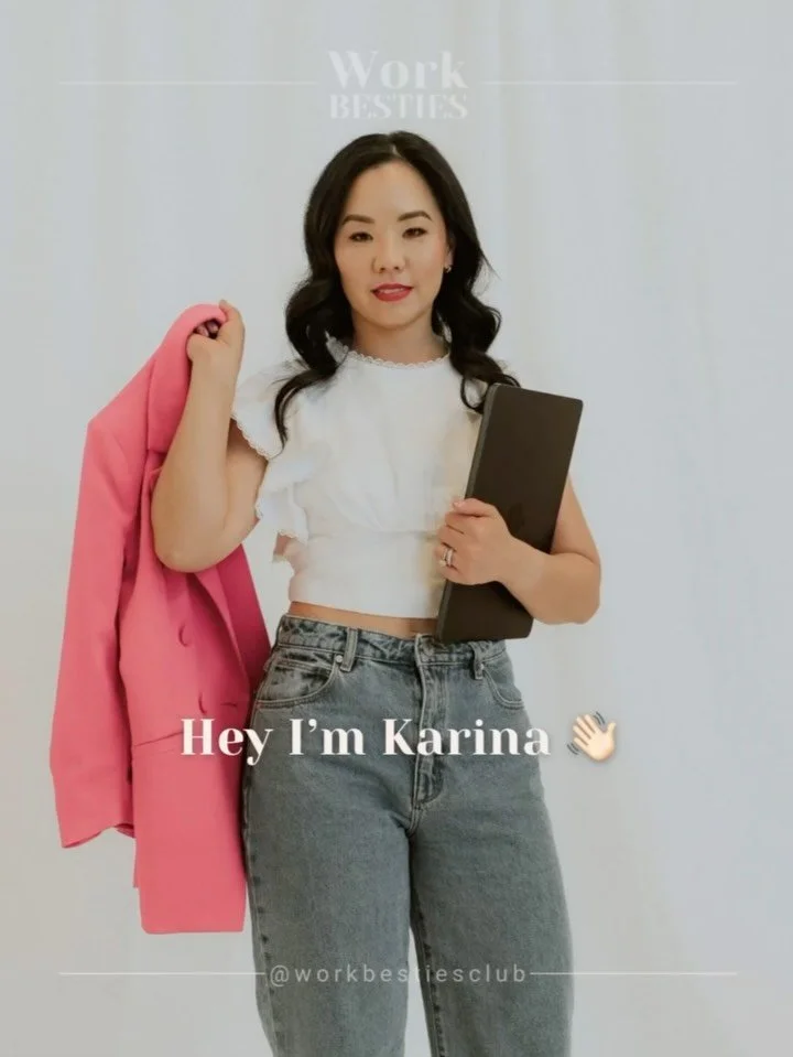 Hi, I’m Karina π
Founder of Work Besties.
Big sister, operations strategist, projects nerd and the queen of the daytime power-nap!
I’m all about turning big ideas into action and creating spaces where ambitious professional women can