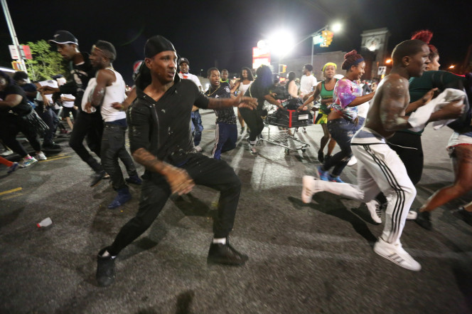 People running at j'ouvert. Photo cred: Stephen Yang, New York Post