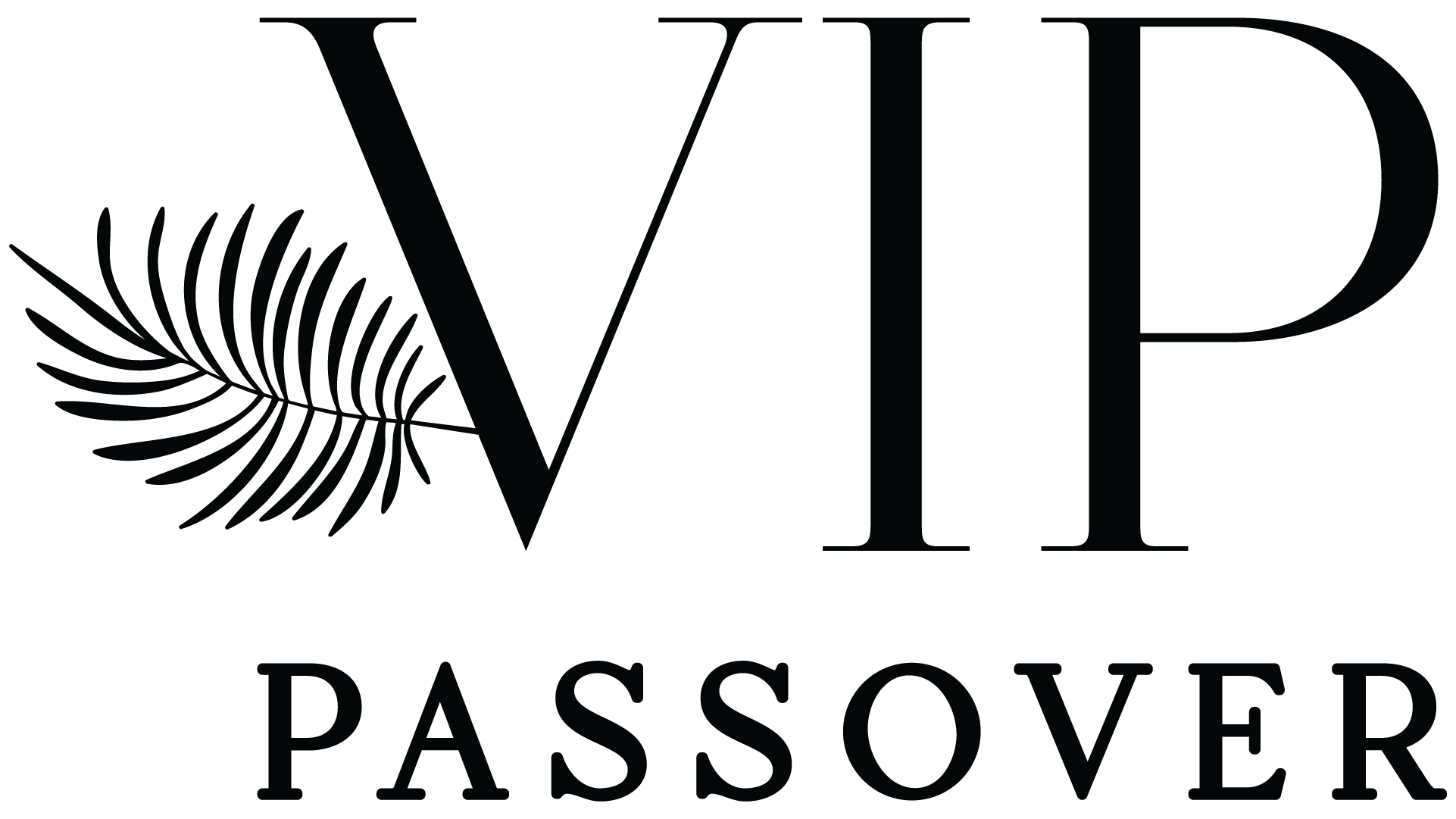 Black text reads 'Vive Passover' with a decorative leaf graphic on the left side.