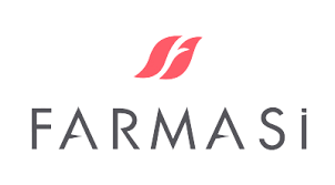 Farmasi logo with red stylized S symbol above the company name in black letters
