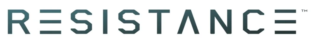 The word RESISTANCE in stylized, bold, geometric font.
