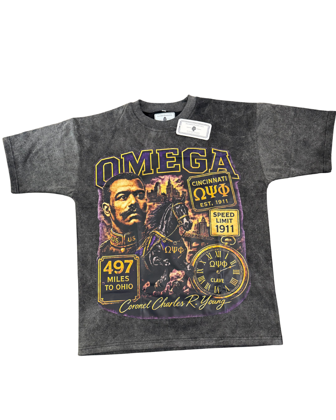Coronel Charles R. Young Tee — Vintage Black