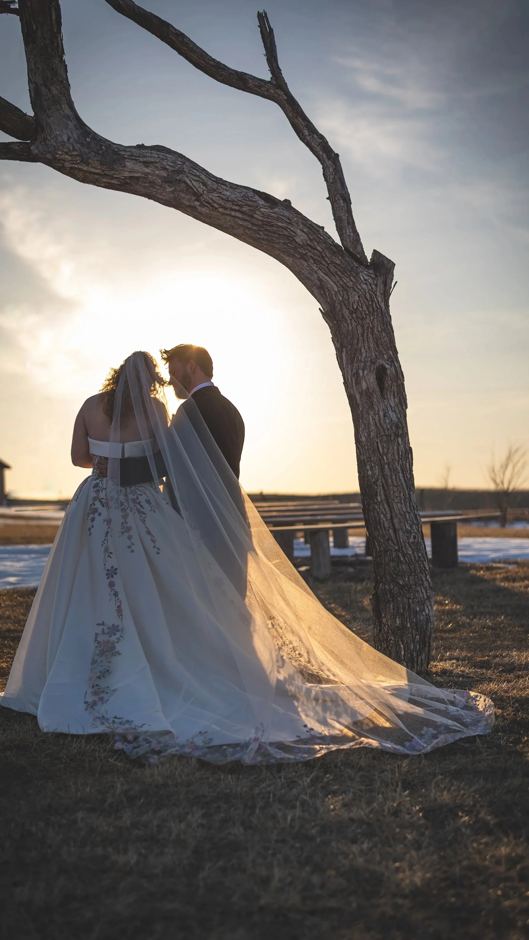 Golden Hour End-of-Winter Wedding in the Kansas Countryside