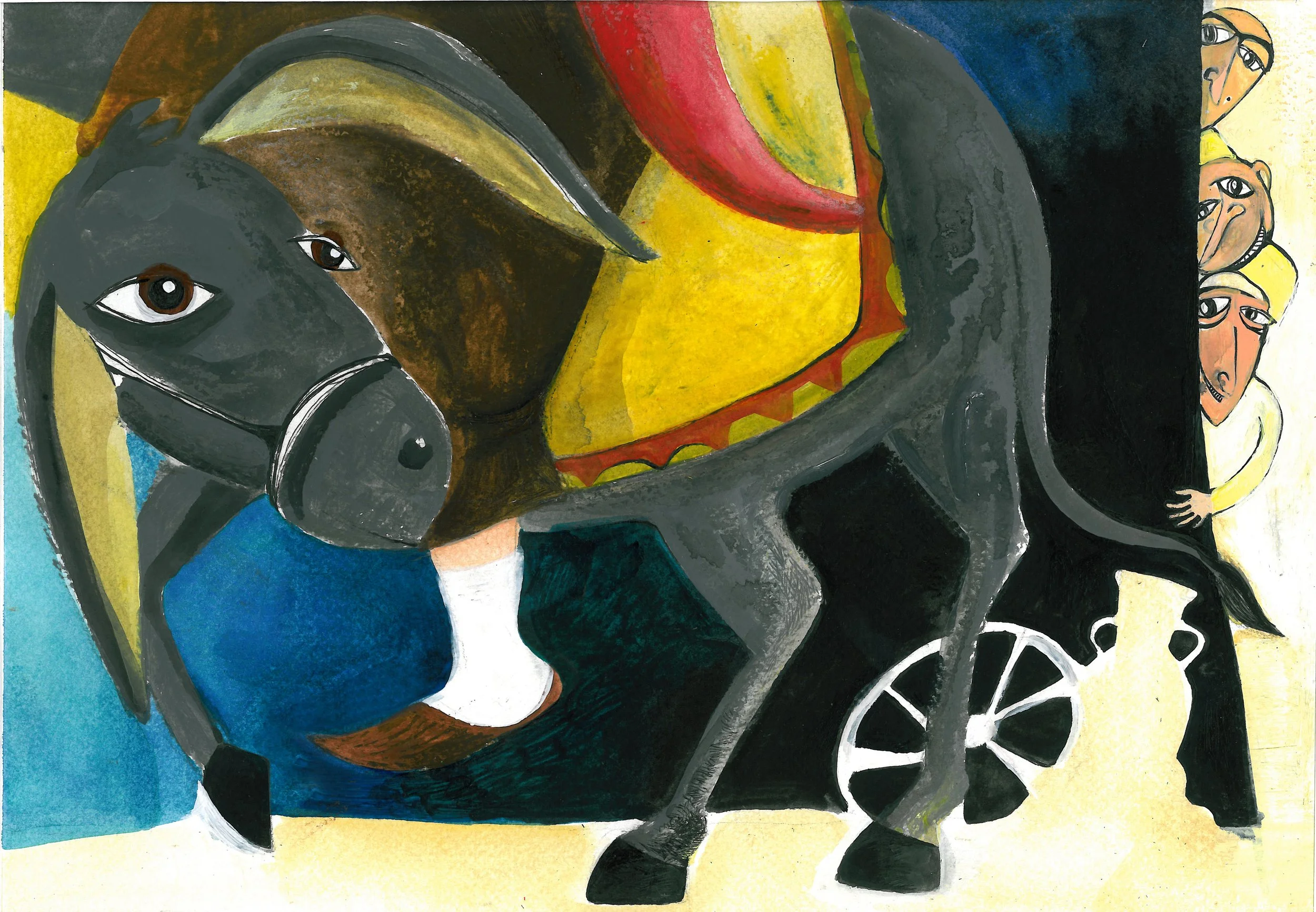 Collection of hand-drawn and painted illustrations, created using acrylic, Ecoline, and gouache paints