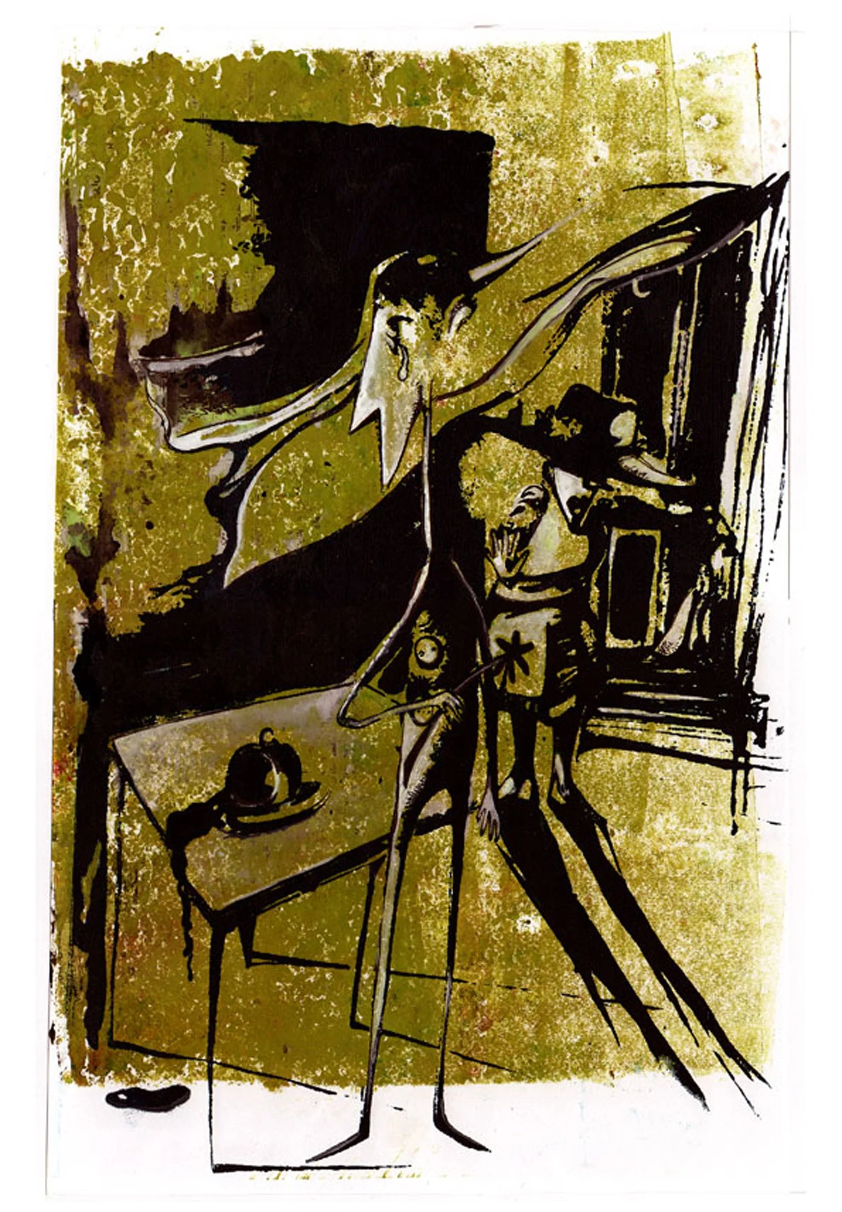 Collection of hand-drawn and painted illustrations, created using acrylic, Ecoline, and gouache paints