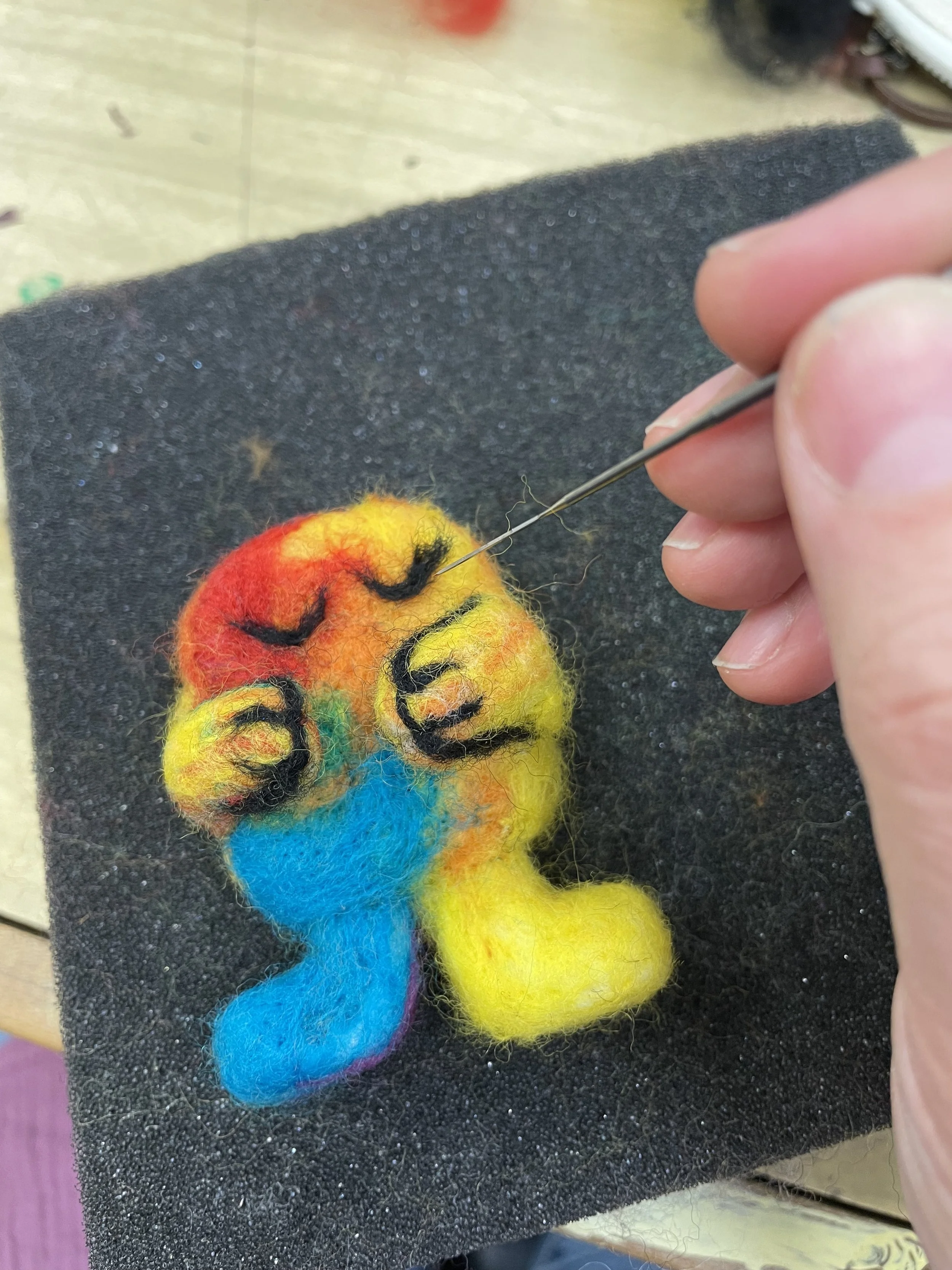 Needle felted puppet creatures for personal projects