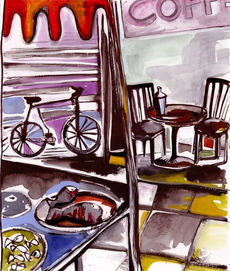 Collection of hand-drawn and painted illustrations, created using acrylic, Ecoline, and gouache paints