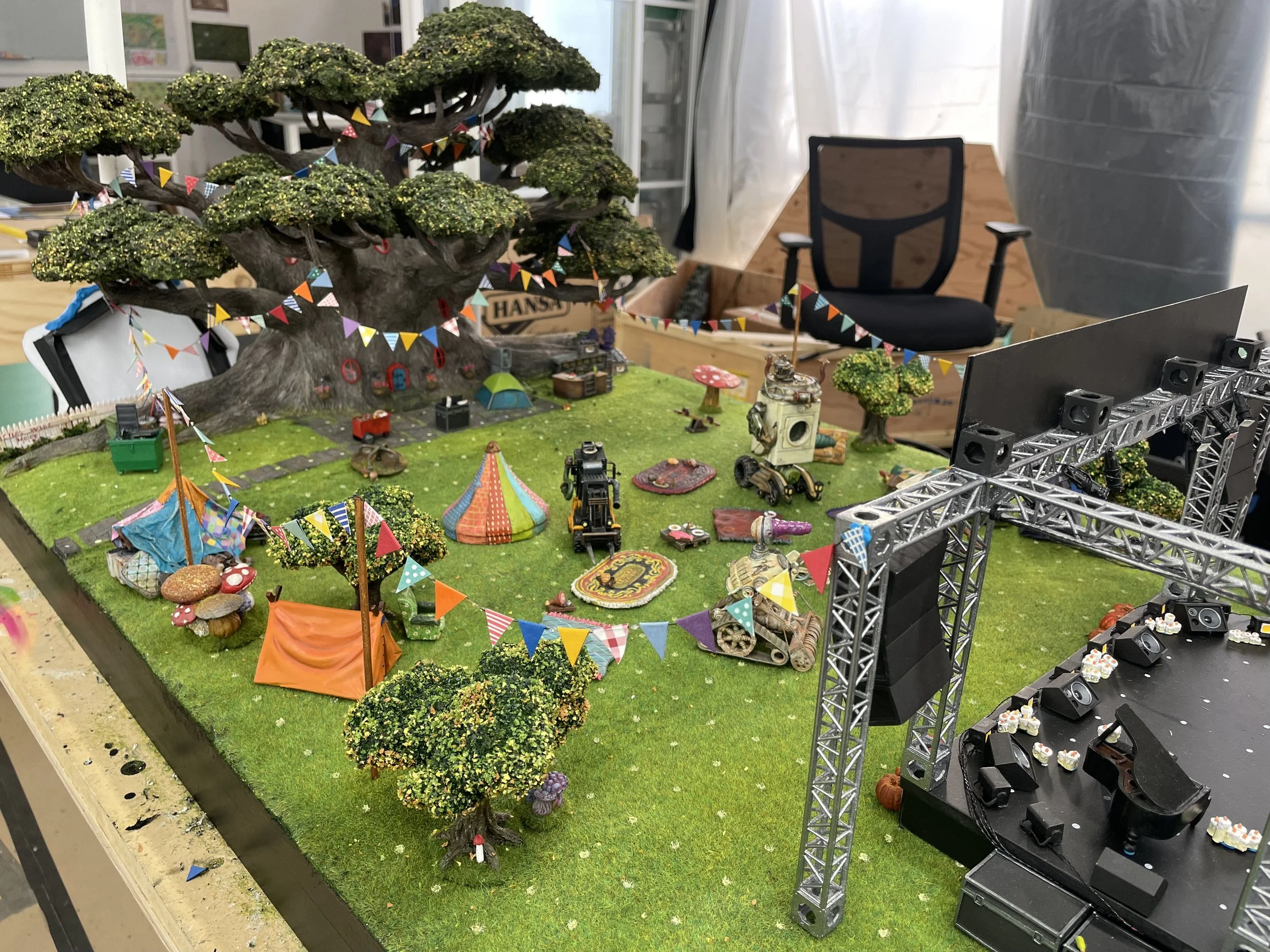 Dimension 20 | Fantasy High Junior Year | Prop and stage fabrication/painting/needle felting