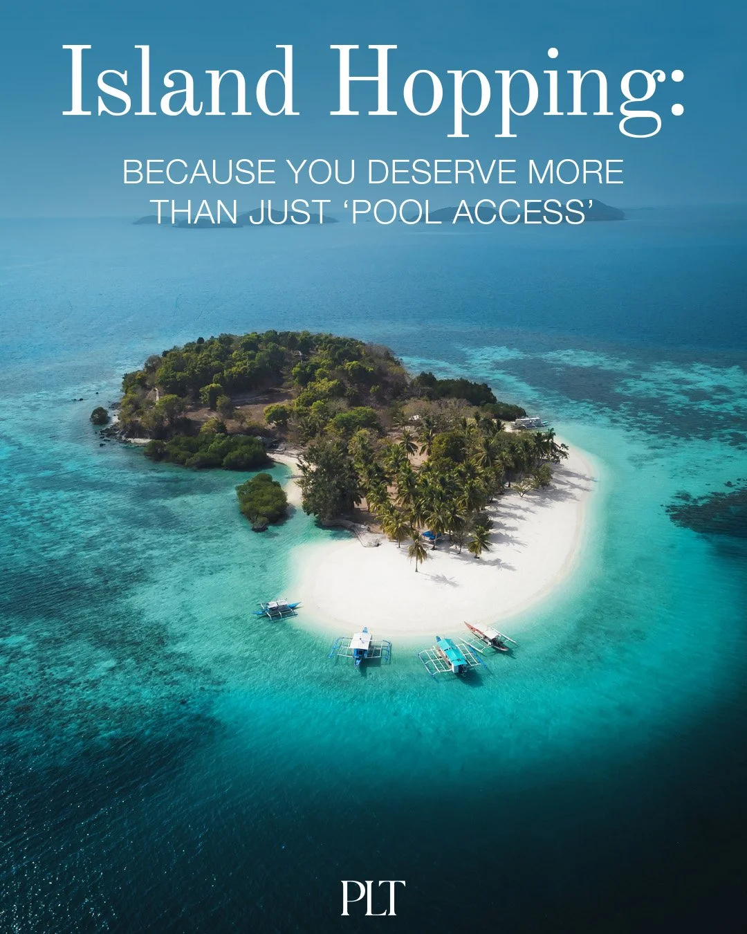 Trade the poolside for paradise 🌴

Soar over turquoise waters, hop between untouched islands, and experience the Philippines from a whole new perspective.

Adventure meets luxury, this is what island hopping should feel like.

📅 2026 dates now avai