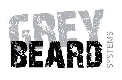 Grey Beard Systems logo with distressed text design