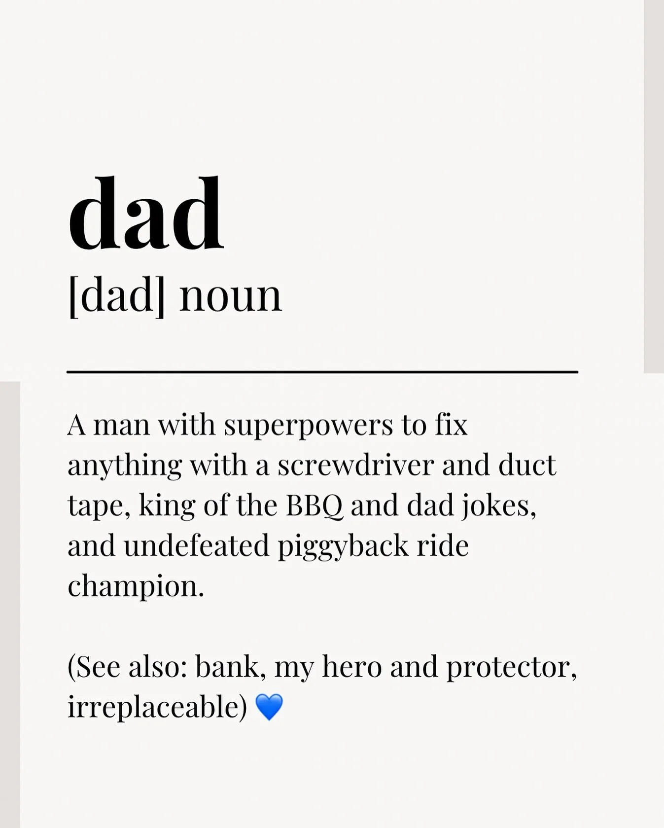 Happy Father&rsquo;s Day! 💙

To all the incredible, hardworking and inspiring dads (and the mums who step into both roles) &mdash; today we celebrate YOU.

We&rsquo;re grateful to be part of your journey, watching your loved ones look up to you as y