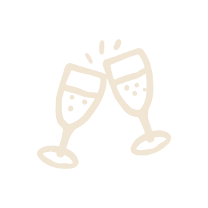 Illustration of two champagne glasses clinking together
