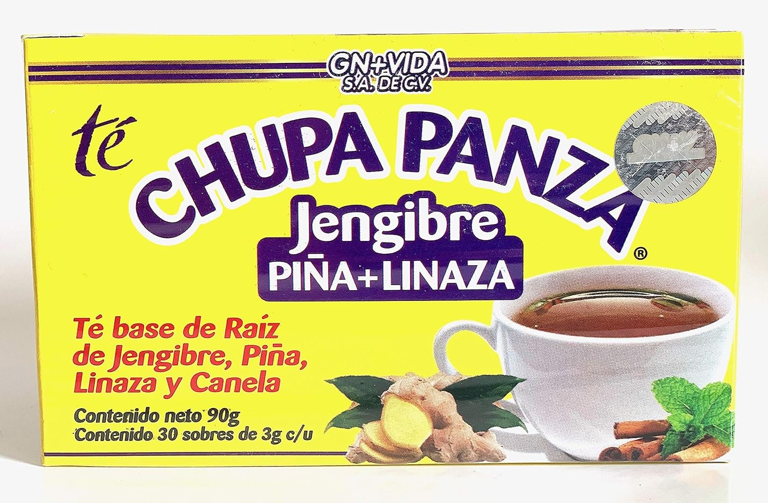 Tea Chupa Panza – Ginger, Pineapple, Flaxseed & Cinnamon, 30 Tea Bags