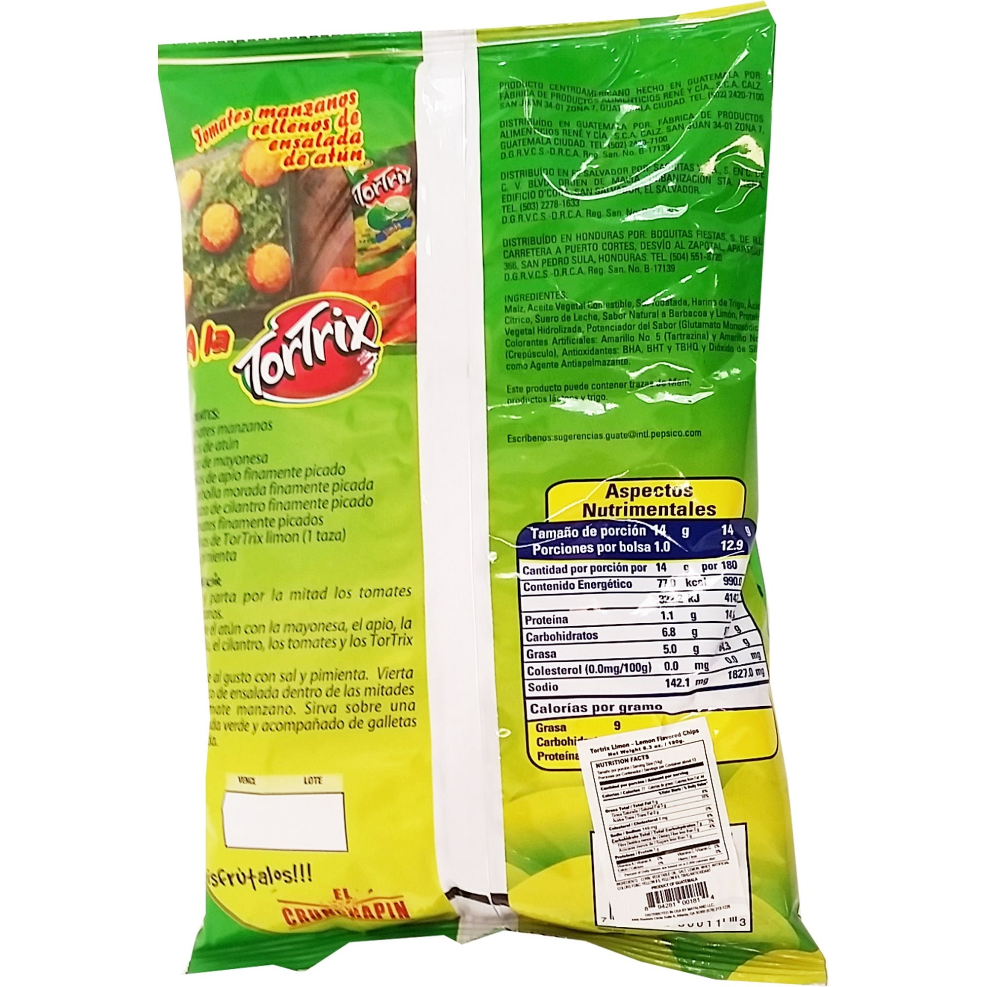 Tortrix Lemon Corn Chips, Family Pack, 6.35 oz – Limón Paquete Familiar