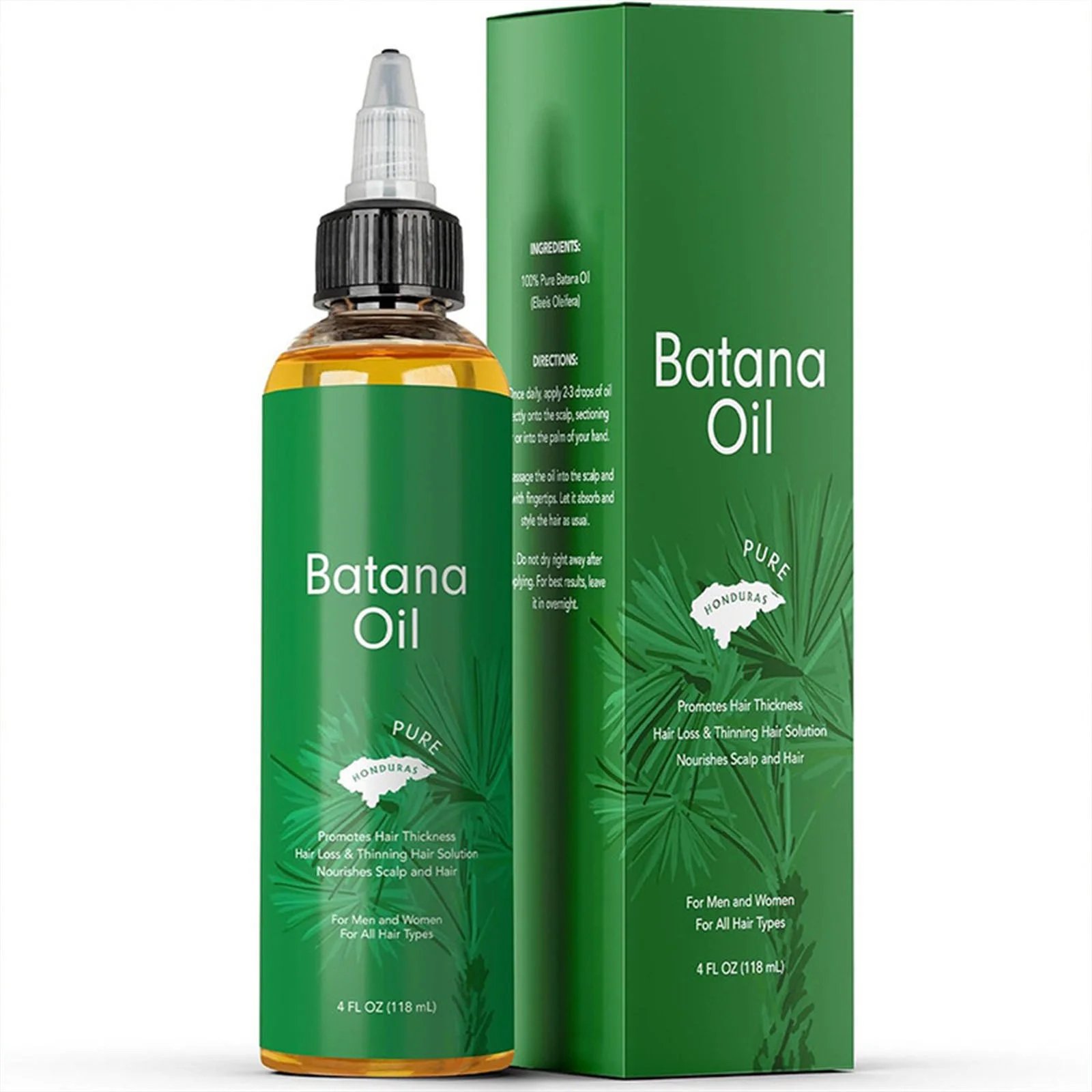 Batana Oil for Hair Growth – 100% Pure & Organic | 4 fl oz | Natural Hair Growth & Deep Conditioning Oil for Damaged Hair, Eyelashes, Eyebrows & Skin
