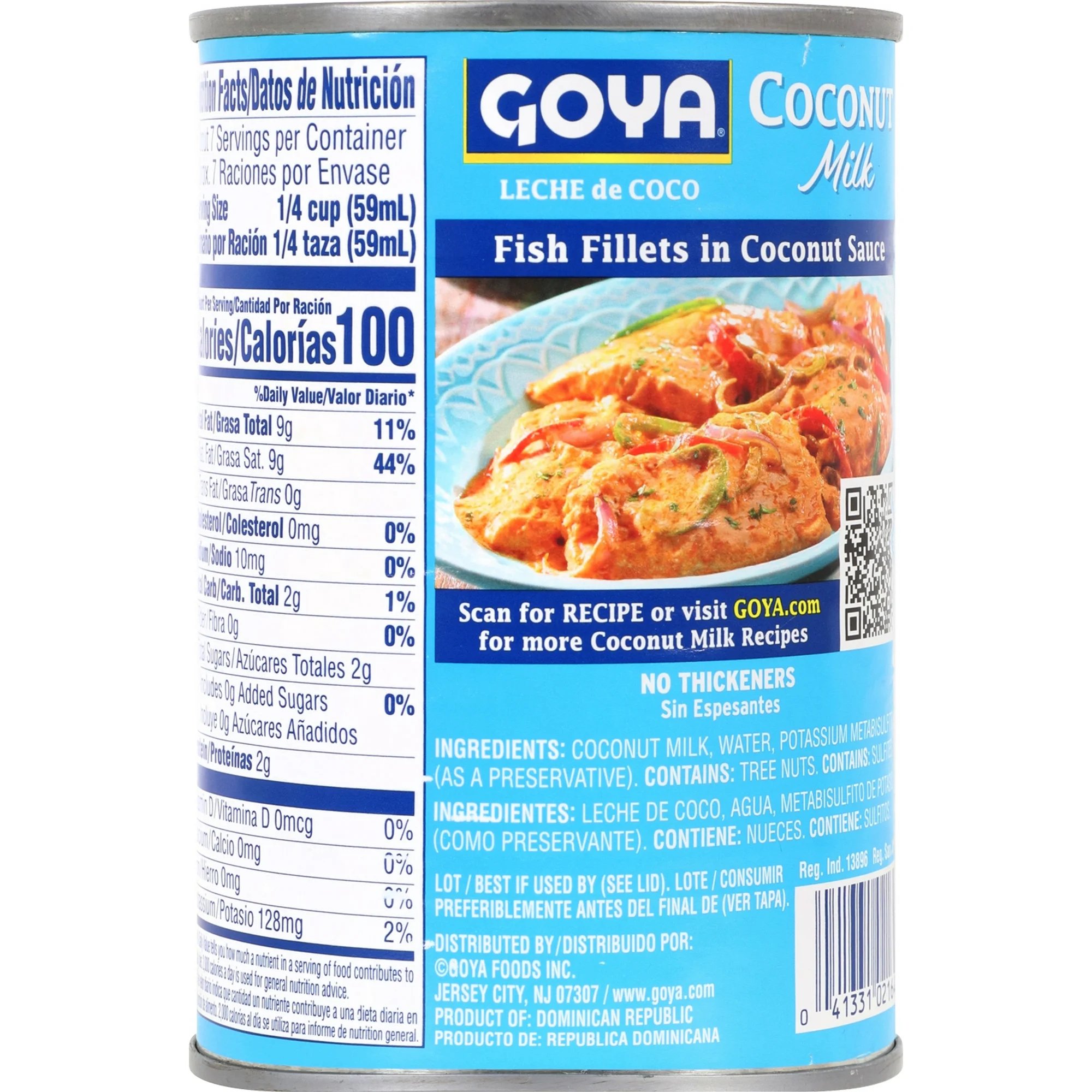GOYA Coconut Milk 13.5 Oz – Authentic, Gluten-Free, No Added Sugar, Ideal for Paleo Diet