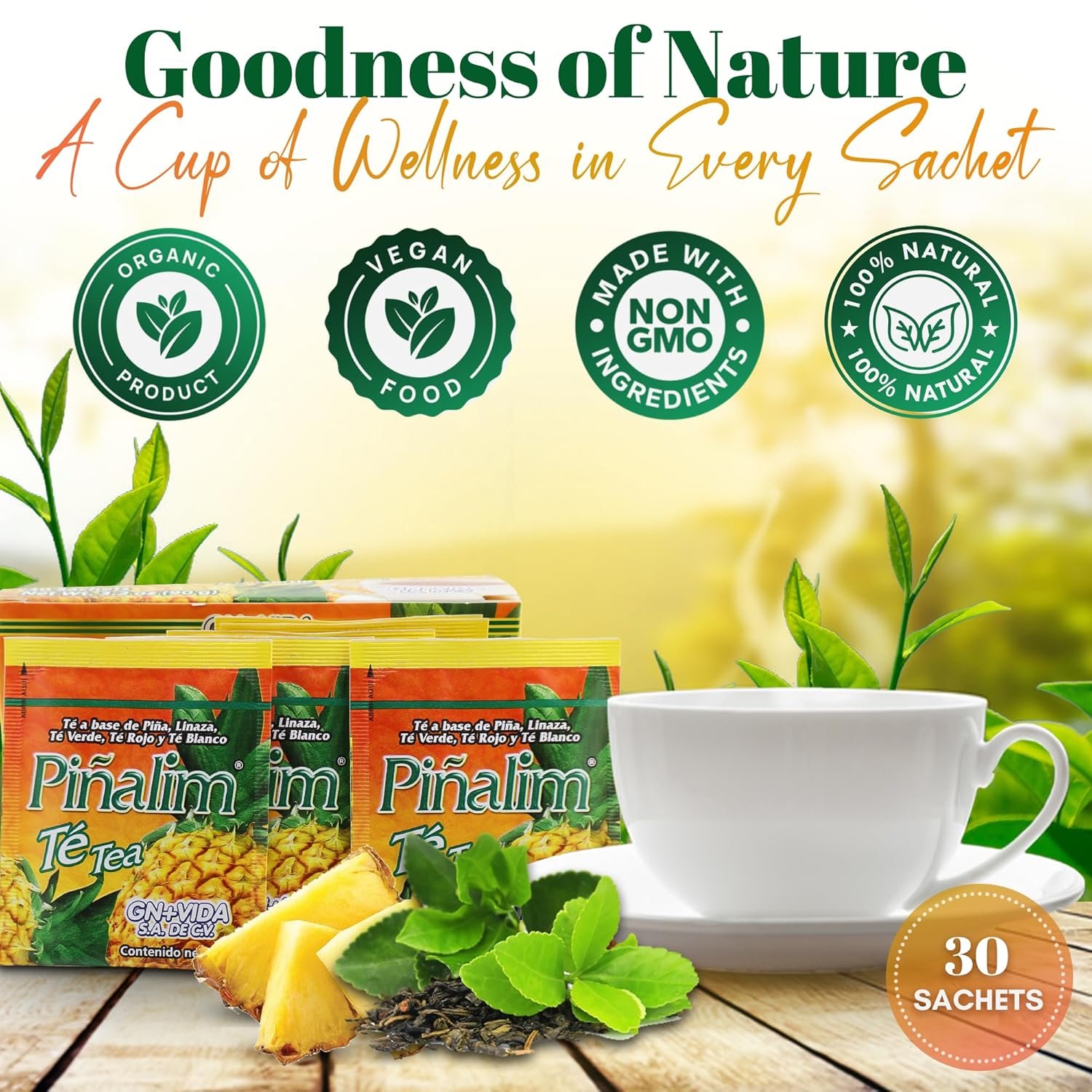 Pinalim Pineapple Tea Extra Strength | 30 Tea Bags | Natural Detox & Weight Support