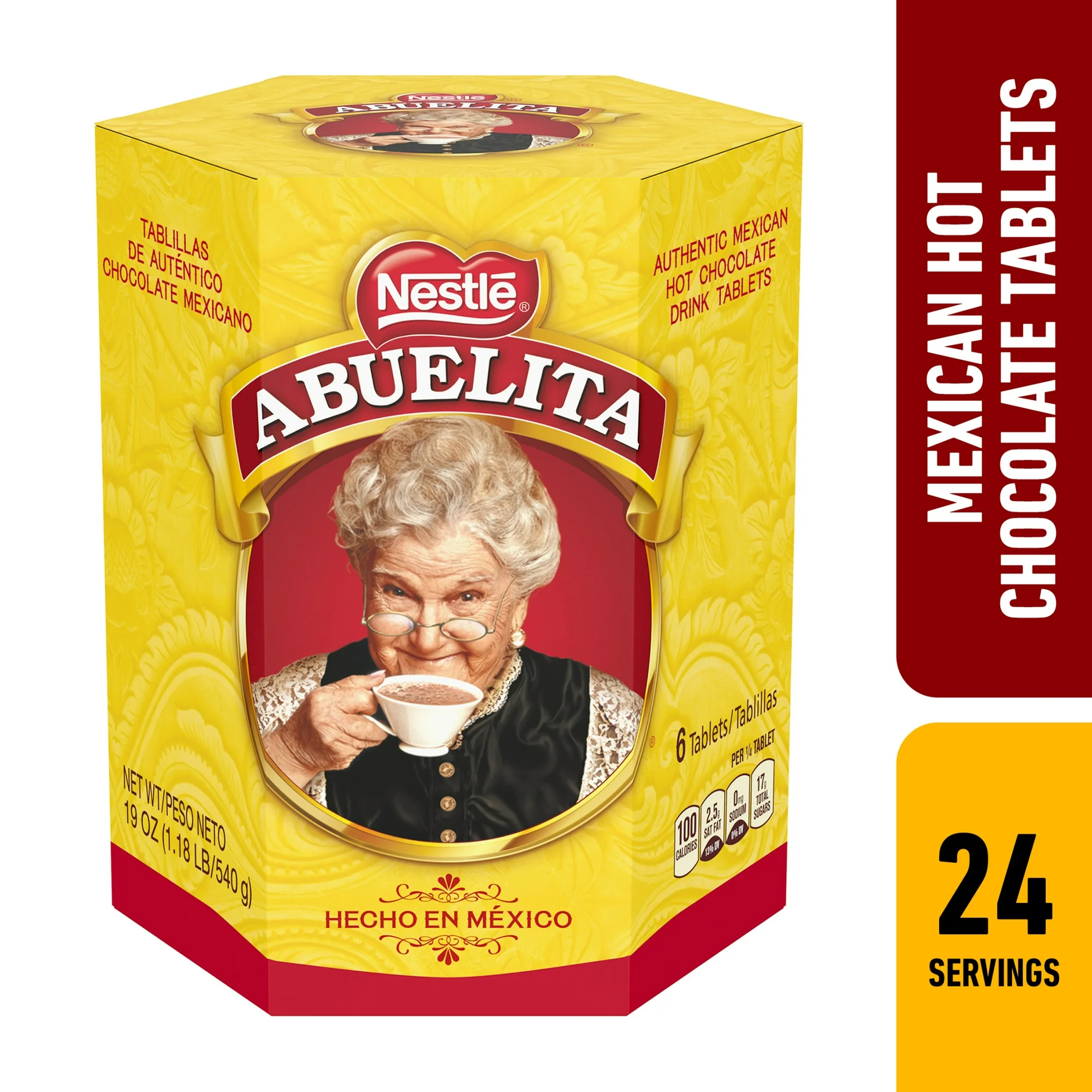 Nestlé Abuelita Mexican Hot Chocolate Stir-In Tablets – 19 oz Box (24 Servings)