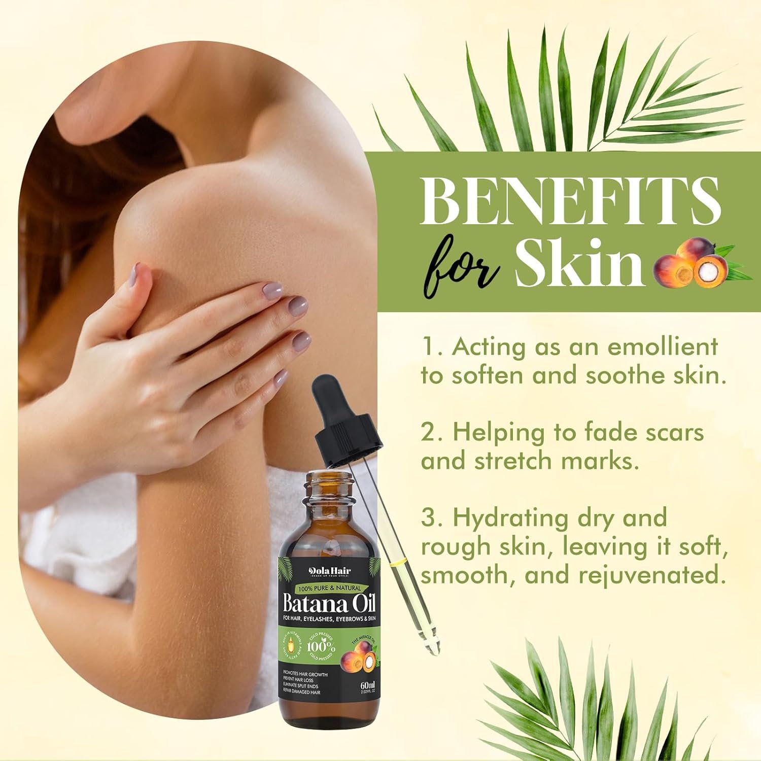 Batana Oil for Hair, Eyelashes, Eyebrows & Skin – 100% Natural – 60ml
