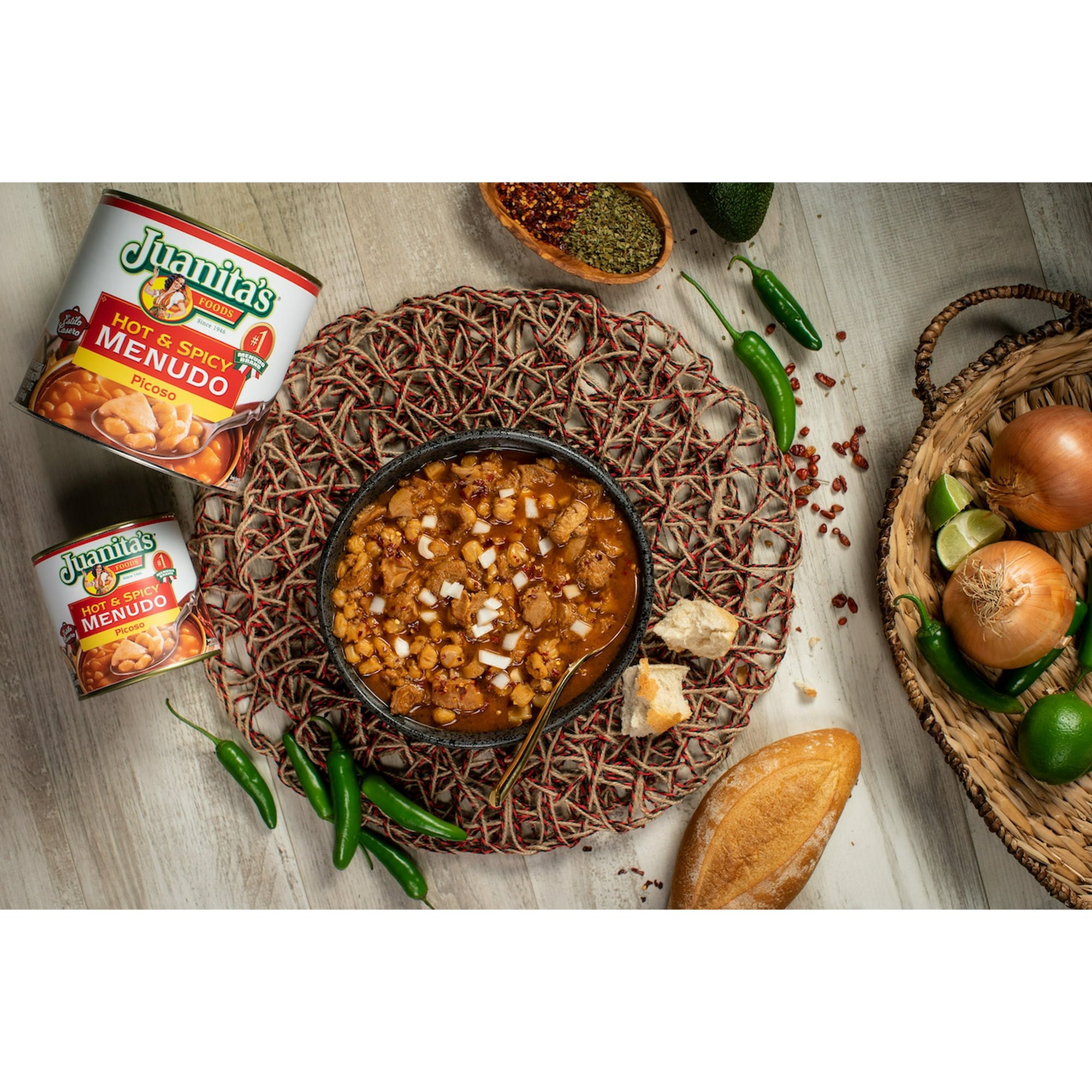 Juanita’s Foods Hot & Spicy Menudo Soup, Ready to Serve – 1 lb 9 oz Can