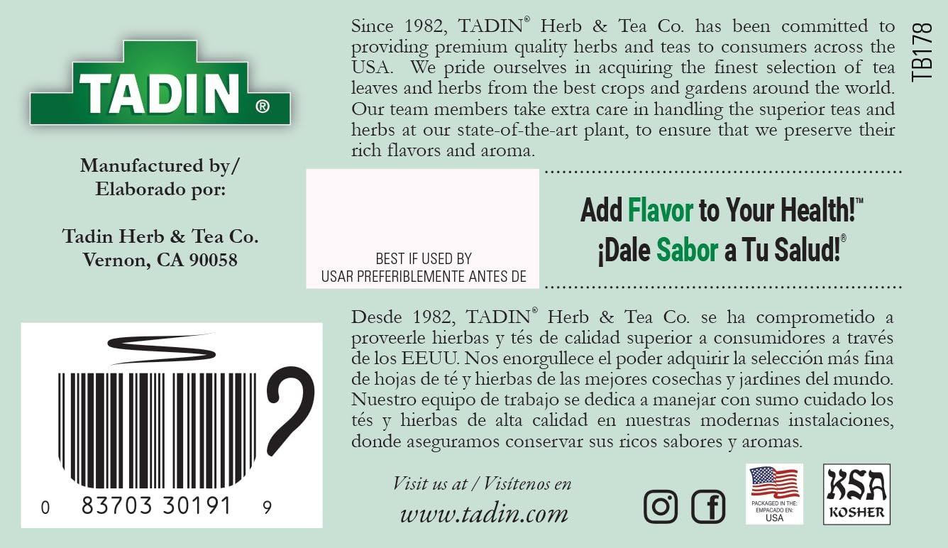 Tadin Eucalyptus Tea, Herbal Tea, Caffeine Free, 24 Tea Bags