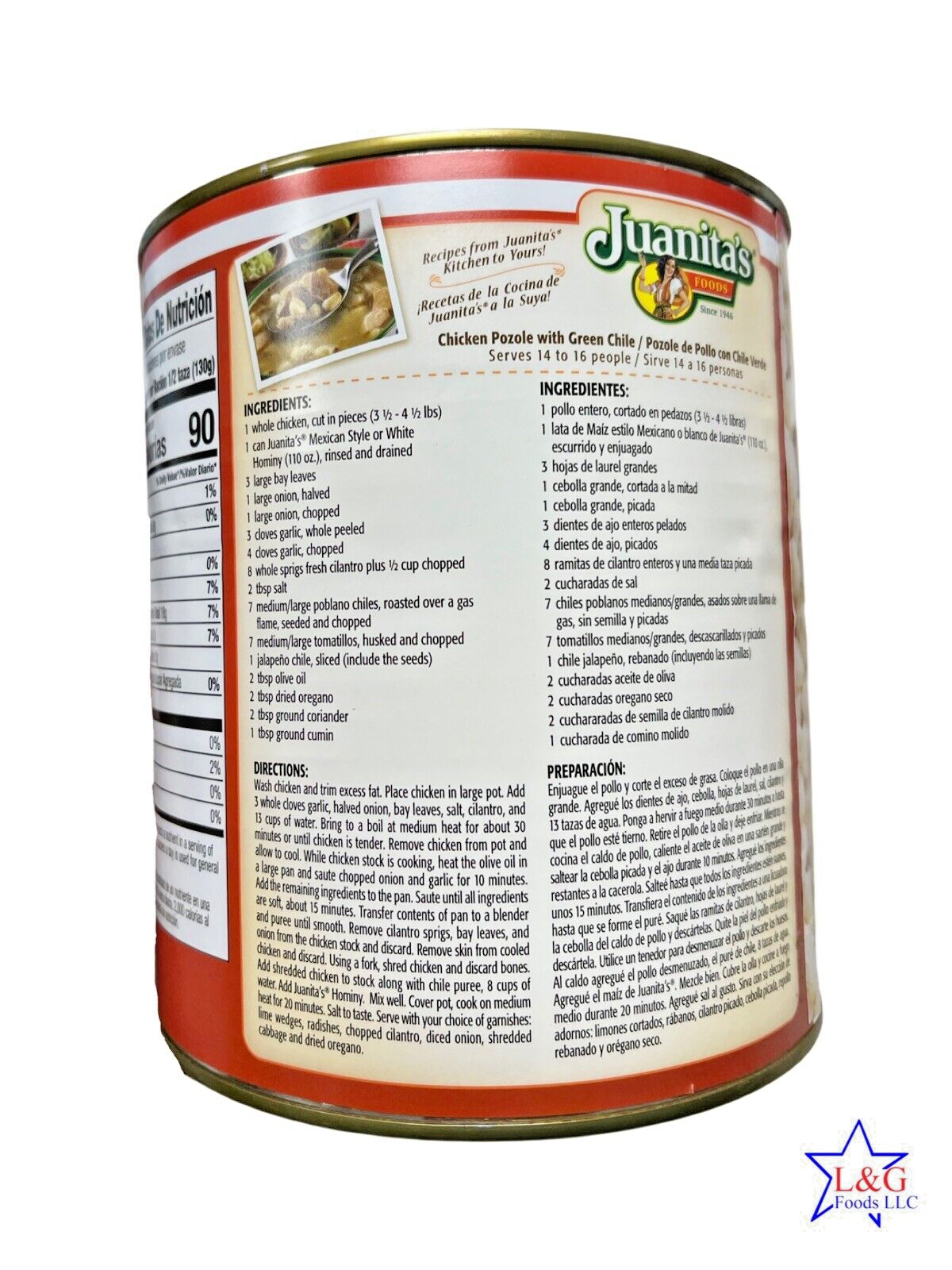 Juanita’s Mexican Style Hominy – Maíz Estilo Mexicano, 6 lb Can