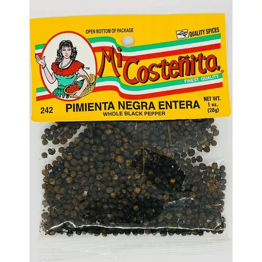 Mi Costeñita Pimienta Negra Entera, 1oz (Whole Black Pepper)