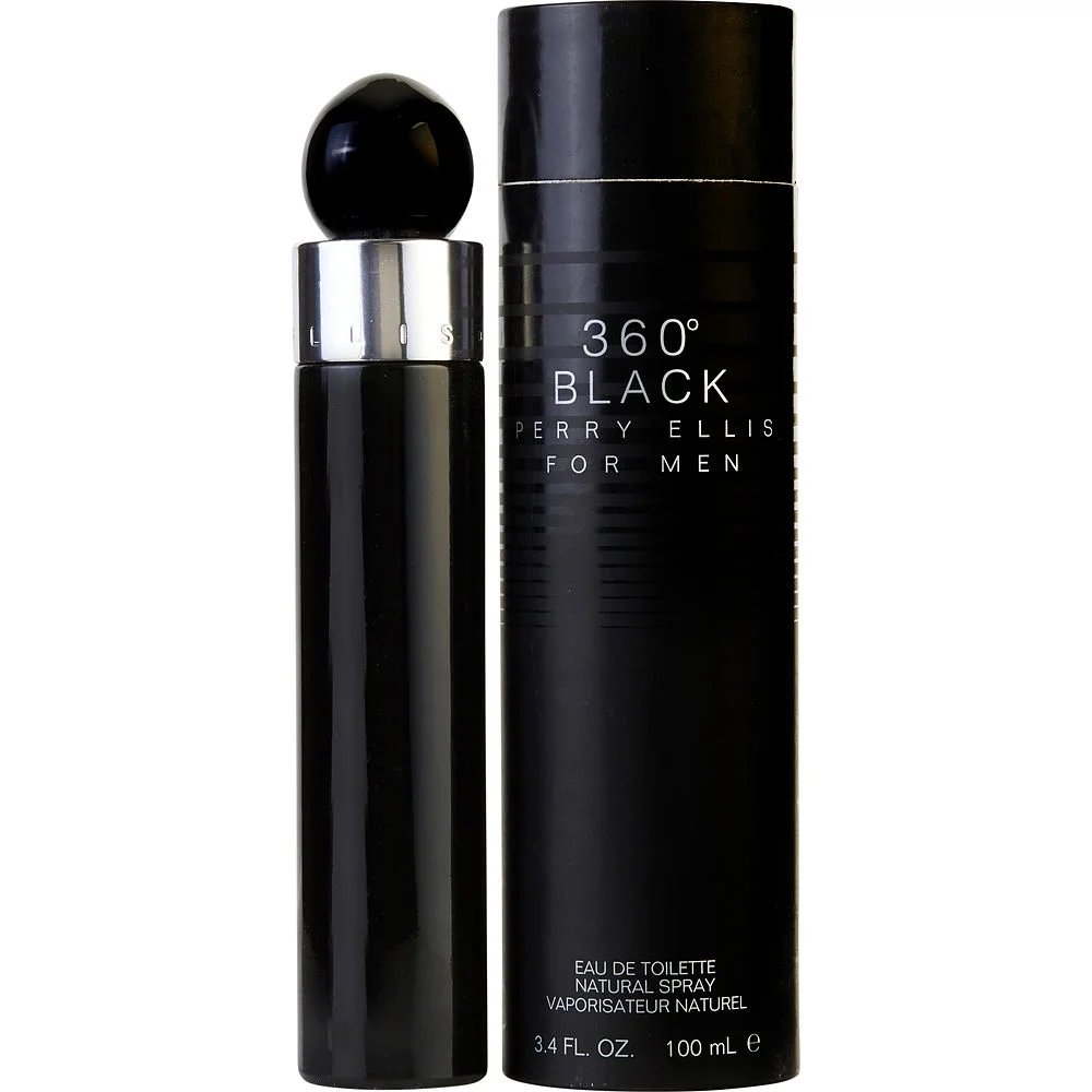Perry Ellis 360 Black Eau De Toilette Spray 3.3 Oz / 100 Ml for Men – Bold & Sophisticated Fragrance