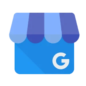 Illustration of a Google-branded storefront with a blue awning.