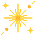 gold starburst with small sparkles