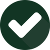 Green checkmark in a dark circle