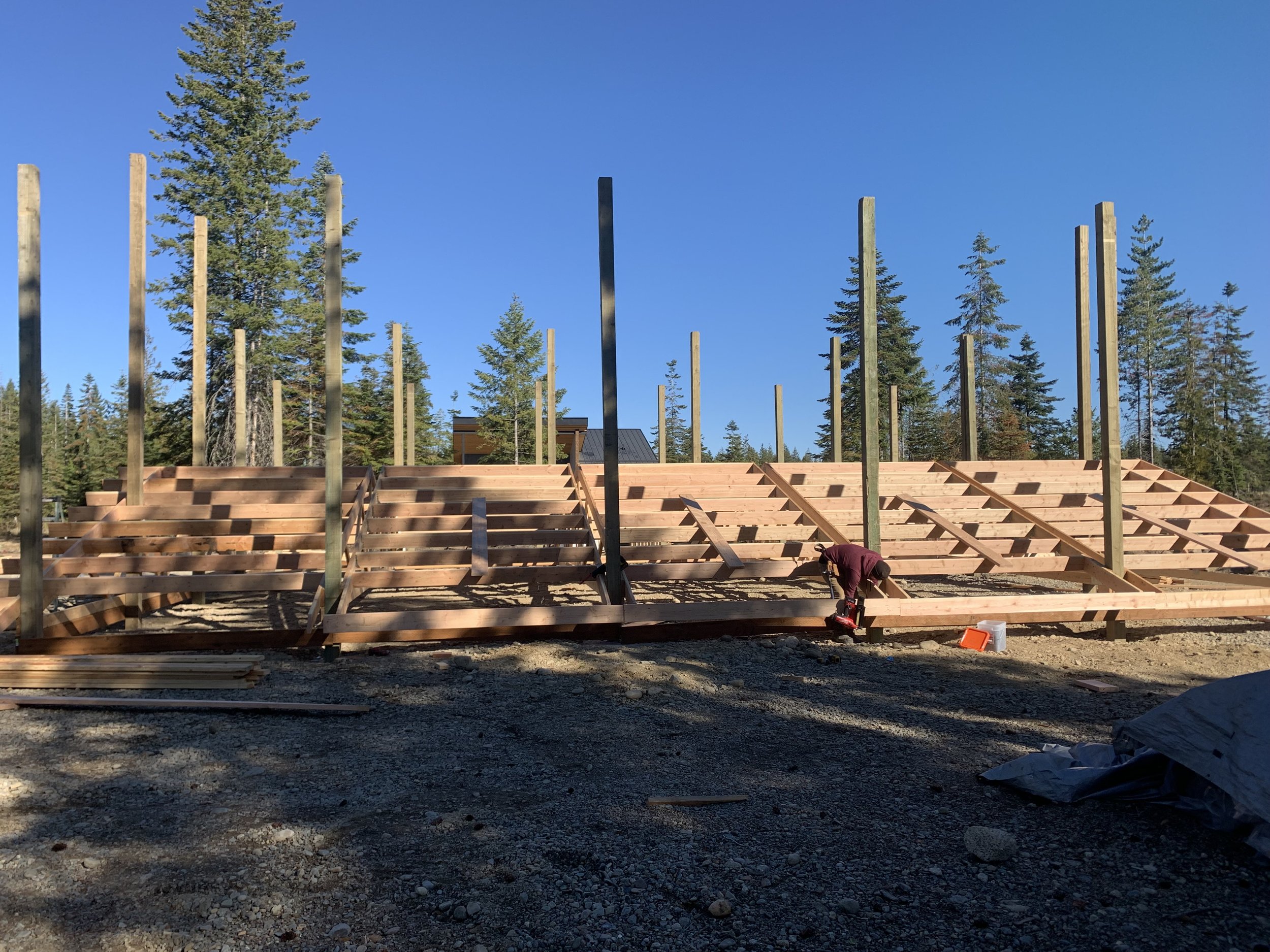 Roof framing of Shop