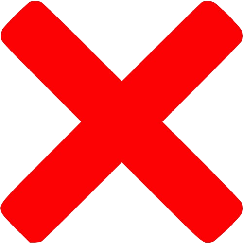 Red X mark on a black background