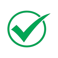 Green checkmark inside a circle representing approval or success