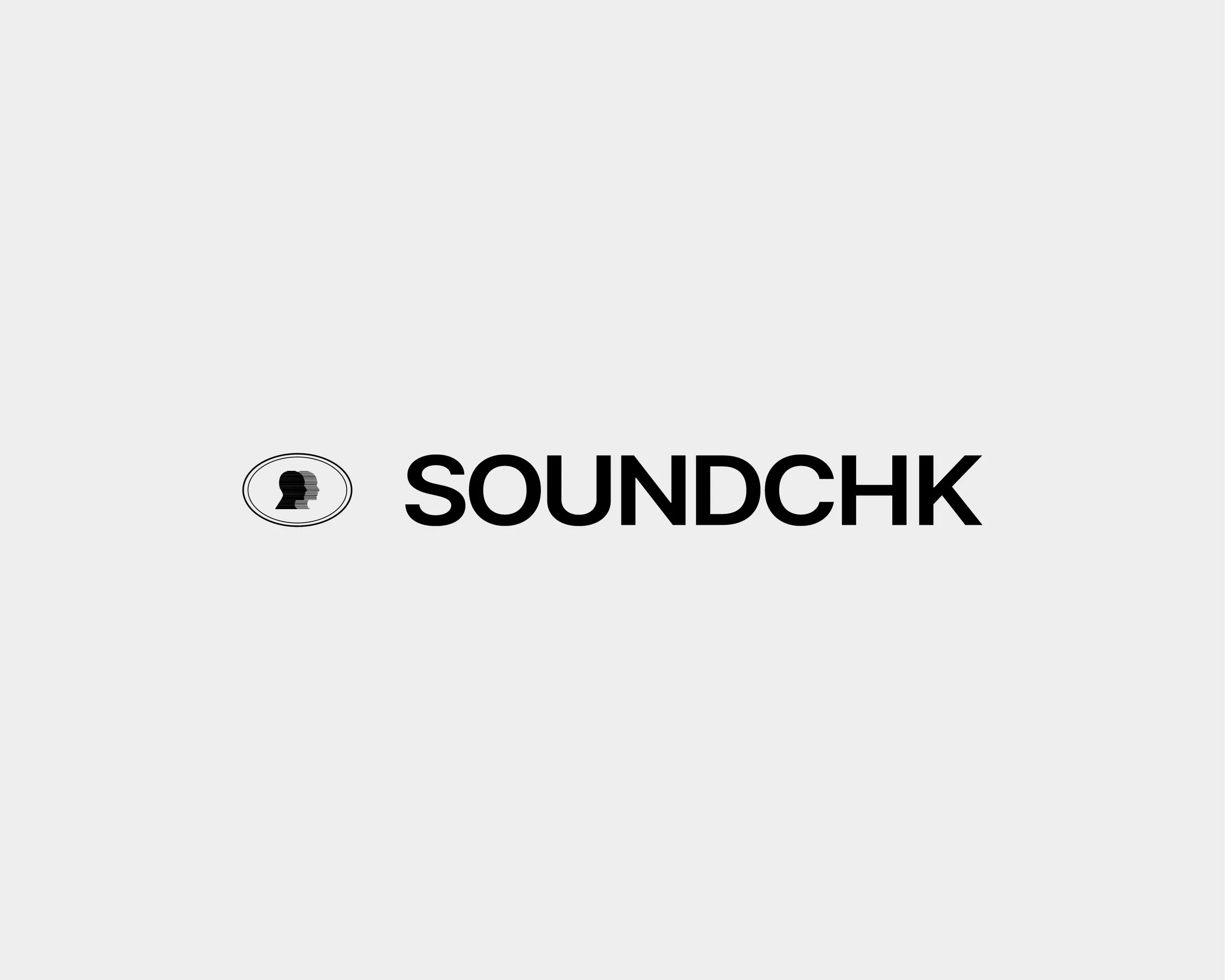 Soundchik app logo with words 'SOUNDCHK' and a symbol of two overlapping profile silhouettes.