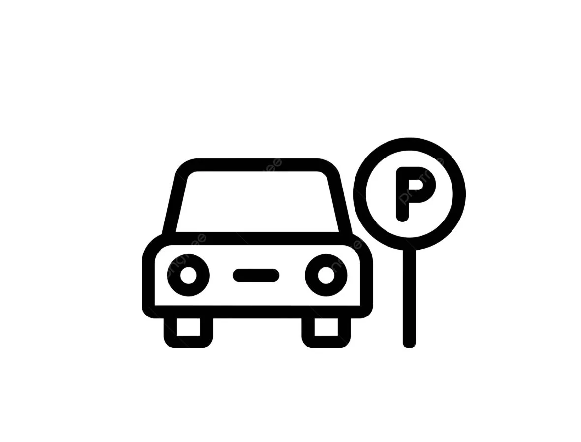 Zeichen für einen Parkplatz mit einem Auto davor.