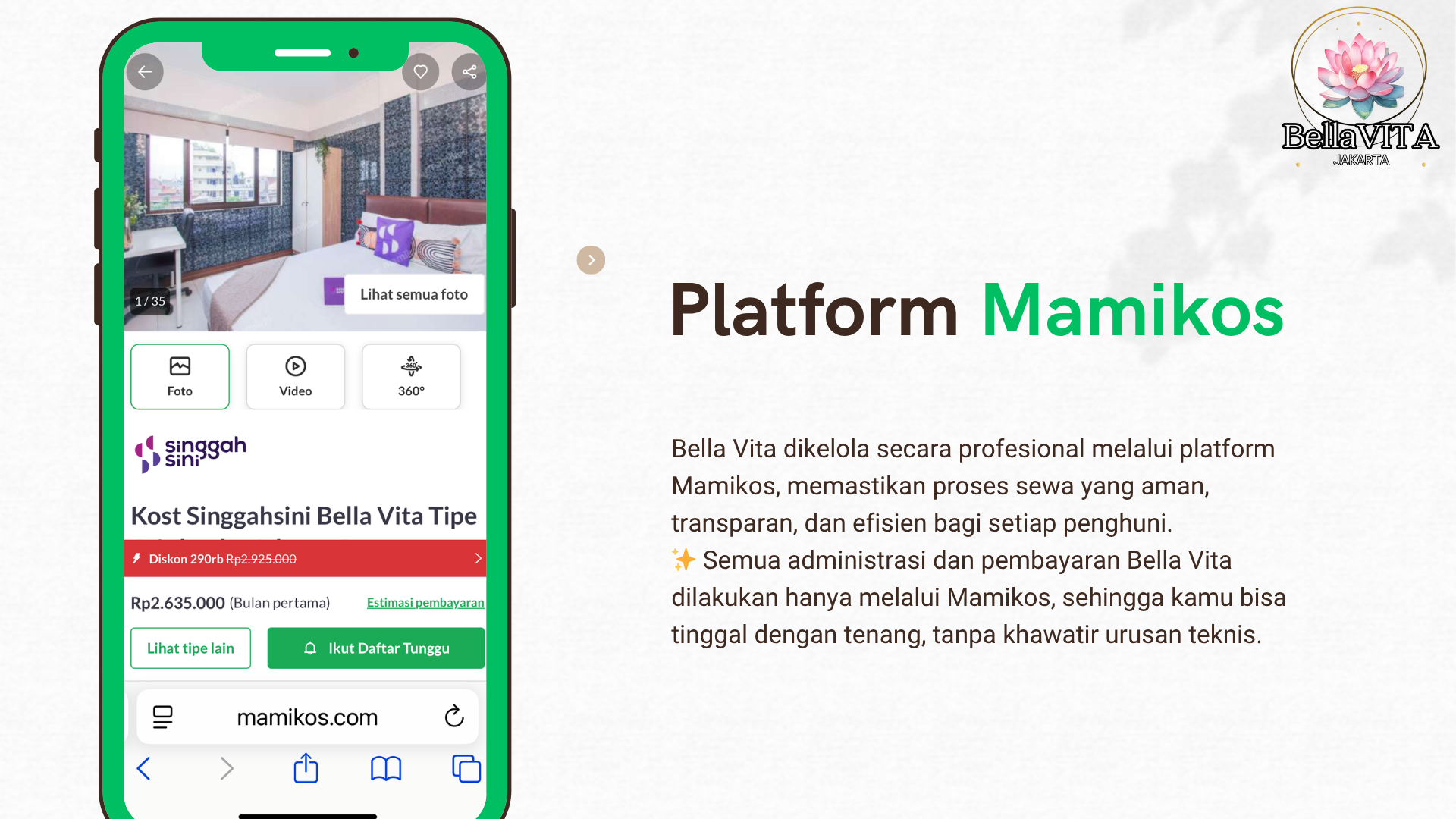 Bella VITA Jakarta.Fleksibel dan Gratis WIFI