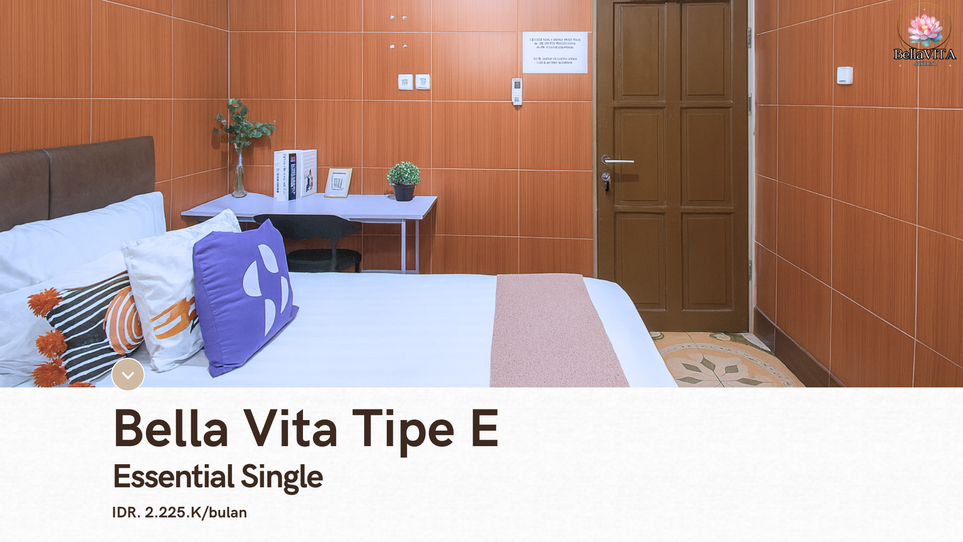 Nikmati hunian nyaman dan hemat di Bella Vita Tipe E – Essential Single, kamar single lengkap dengan AC, meja kerja, WiFi 300 Mbps, dan kamar mandi dalam dengan WaterHeater/Air Panas. Ideal untuk mahasiswa atau profesional muda yang mencari hunian be