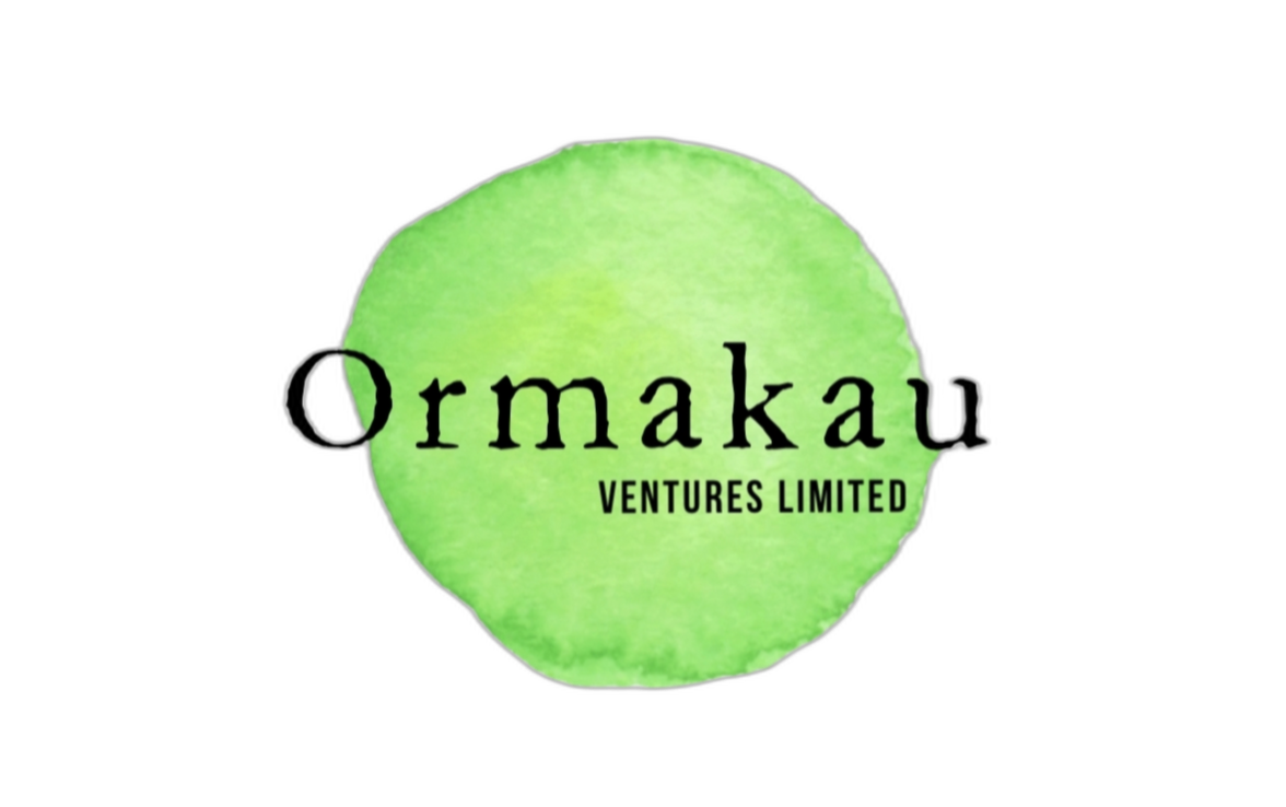 Ormakau Ventures Limited logo with green watercolor background