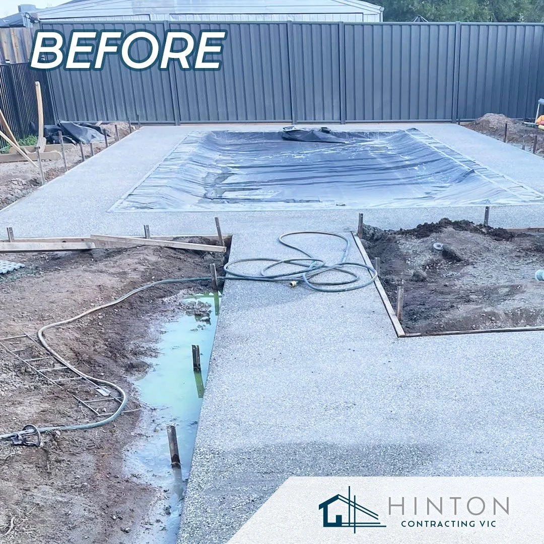 Before &amp; After
Soil leveling around an in-ground pool